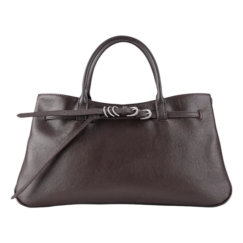 Monarch Genuine Leather Retro Style Everyday Handbag