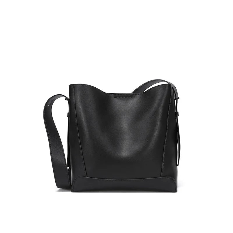 Genuine Leather  Bucket Shoulder Bag