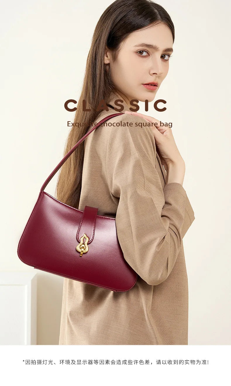 Sovereign Premium Cowhide Elegant Underarm Shoulder Bag