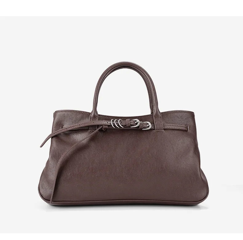 Monarch Genuine Leather Retro Style Everyday Handbag