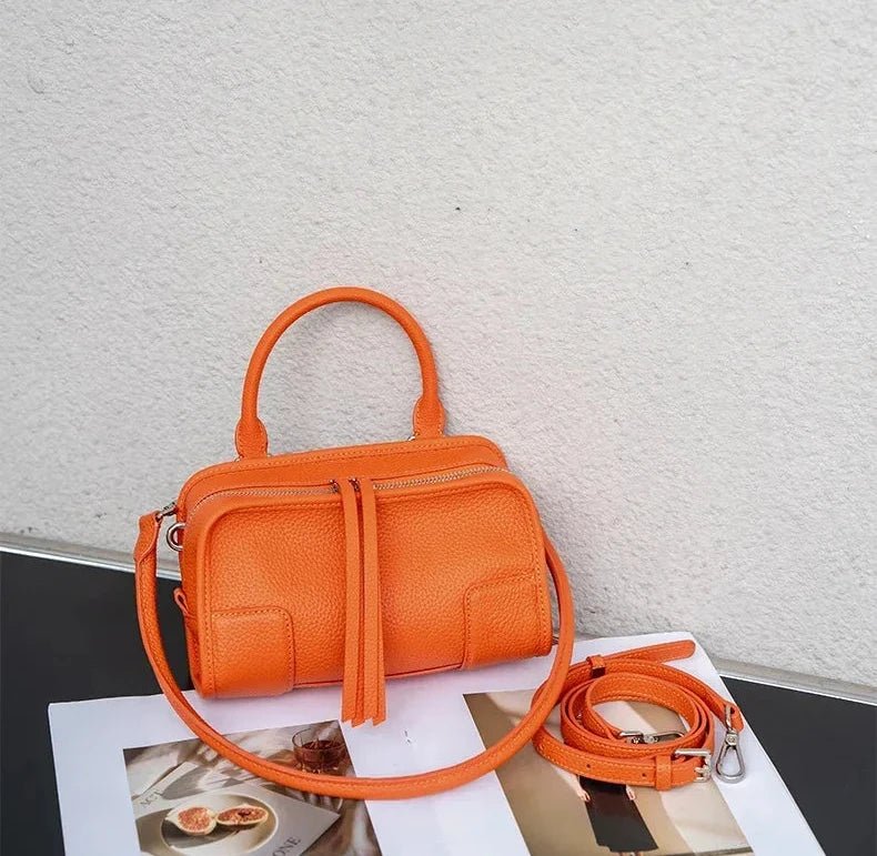 Aura Premium Genuine Leather Boxy Cross body Bag