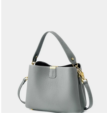 Elite Top Grain Genuine Leather Large Capacity Bucket Bag