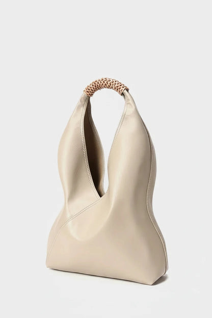 Aura Genuine Leather Asymmetric Sculptural Hobo