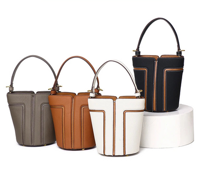 Opulent Genuine Leather Bucket Bag