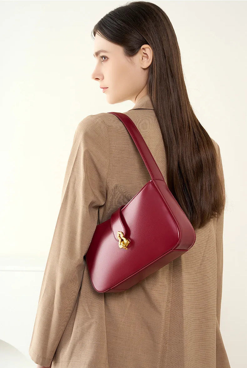 Sovereign Premium Cowhide Elegant Underarm Shoulder Bag