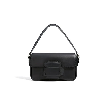 Genuine Leather Flap Crossbody Bag