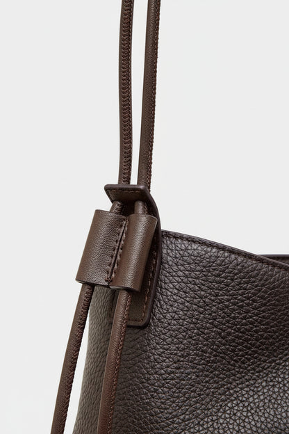 Cascade Genuine Leather Loop Bucket Bag