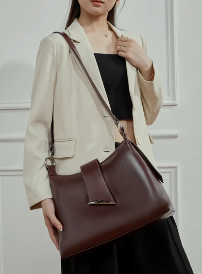 Aura Genuine Leather Milano Curved Shoulder Bag
