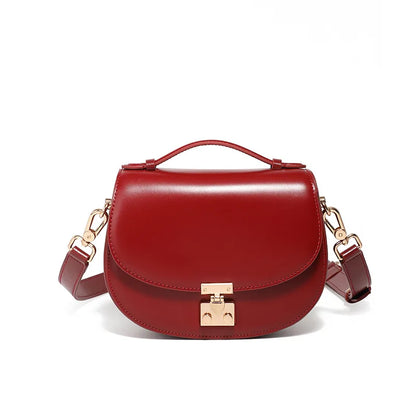 Aura Genuine Leather Top-Handle Saddle Bag