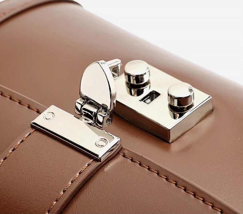 Verona Genuine Leather Flap Top Structured Crossbody