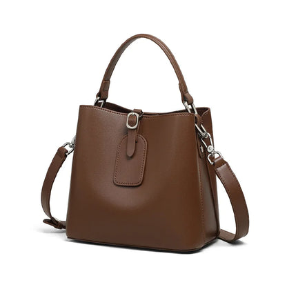Vanguard Genuine Leather Sculptural Bucket Bag