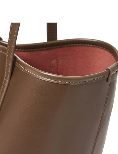 Serene Top Grain Leather Minimalist Oversized Shoulder Bag