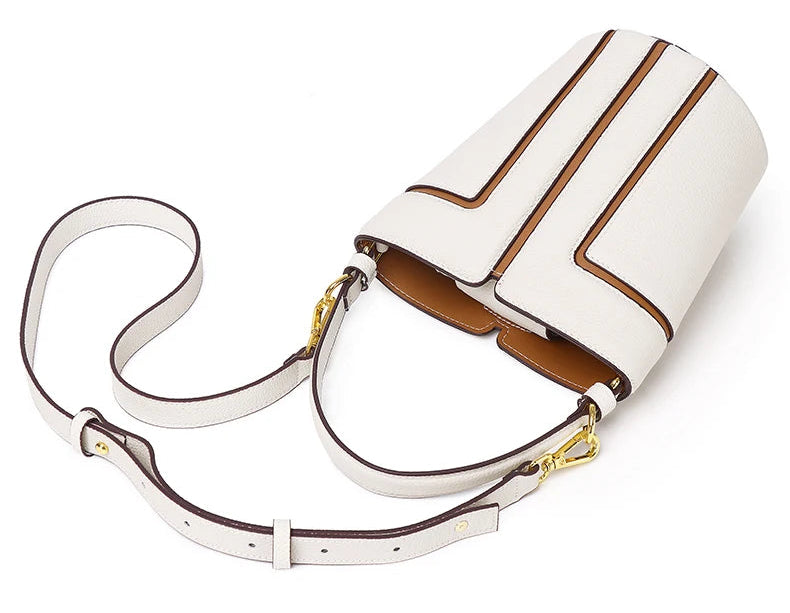 Opulent Genuine Leather Bucket Bag