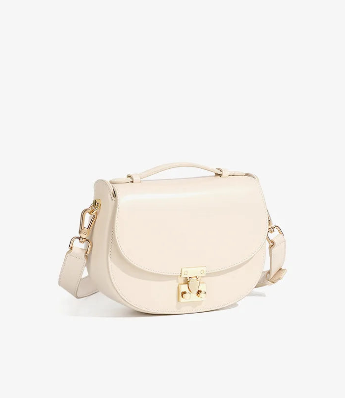 Aura Genuine Leather Top-Handle Saddle Bag