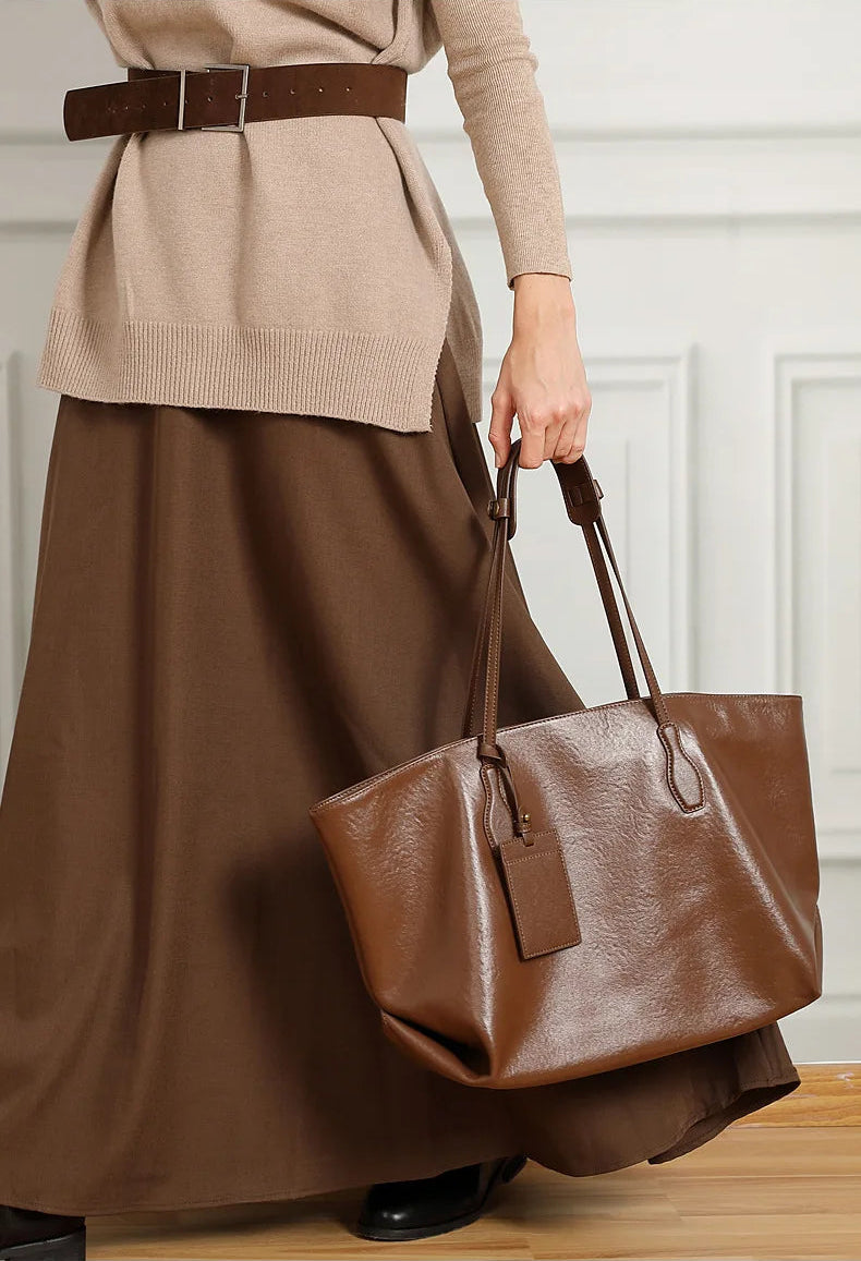 Genuine Leather Luxury Shoulder Tote Bag
