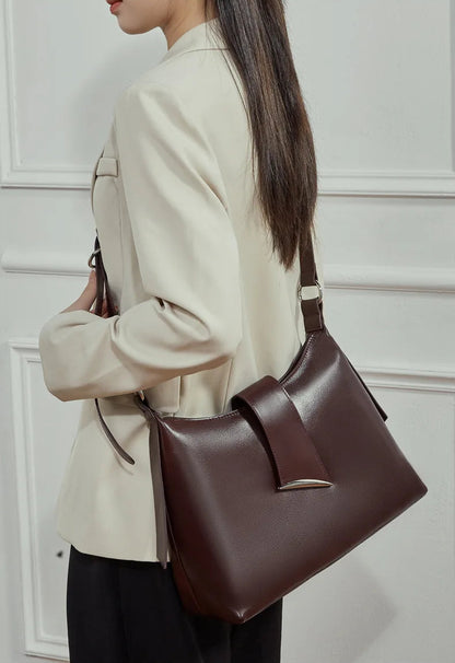 Aura Genuine Leather Milano Curved Shoulder Bag