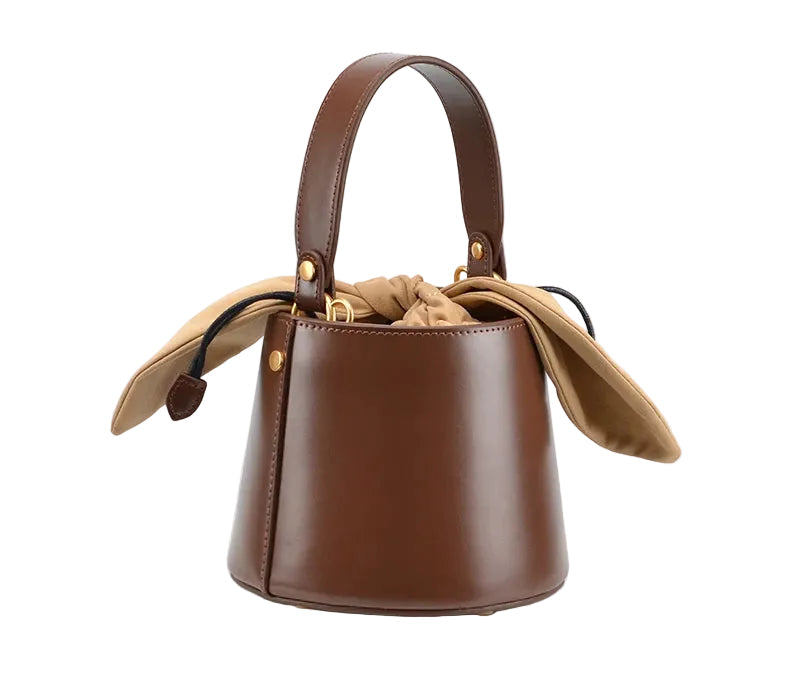 Artisanal Bow Knot Cowhide Bucket Bag