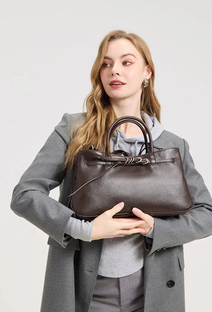 Monarch Genuine Leather Retro Style Everyday Handbag