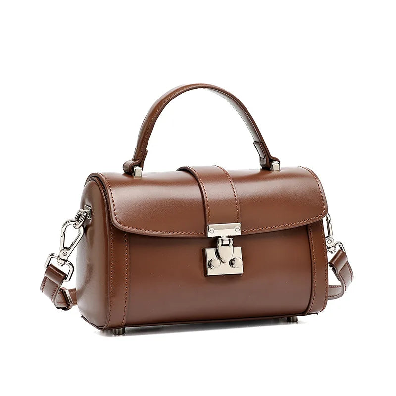 Verona Genuine Leather Flap Top Structured Crossbody