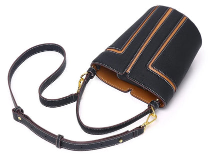 Opulent Genuine Leather Bucket Bag