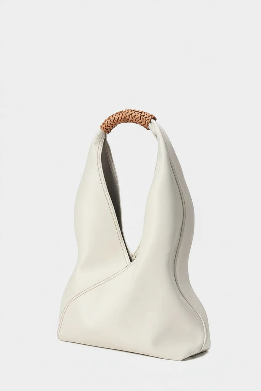 Aura Genuine Leather Asymmetric Sculptural Hobo