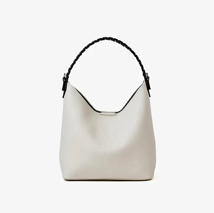 Lyra Artisan Genuine Leather Hand-Woven Accent Tote