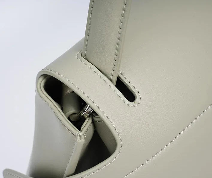Aura Genuine Leather Twin-Zip Flap Shoulder Bag