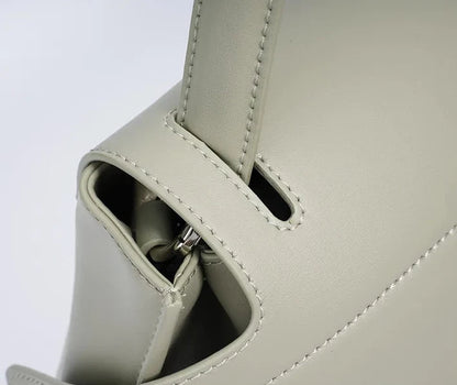 Aura Genuine Leather Twin-Zip Flap Shoulder Bag