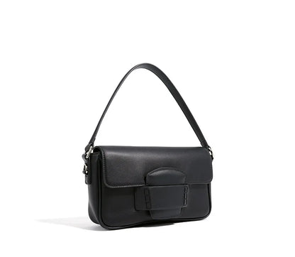 Genuine Leather Flap Crossbody Bag