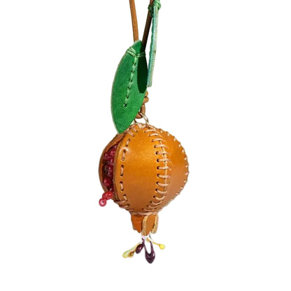 Leather Pomegranate Bag Charm
