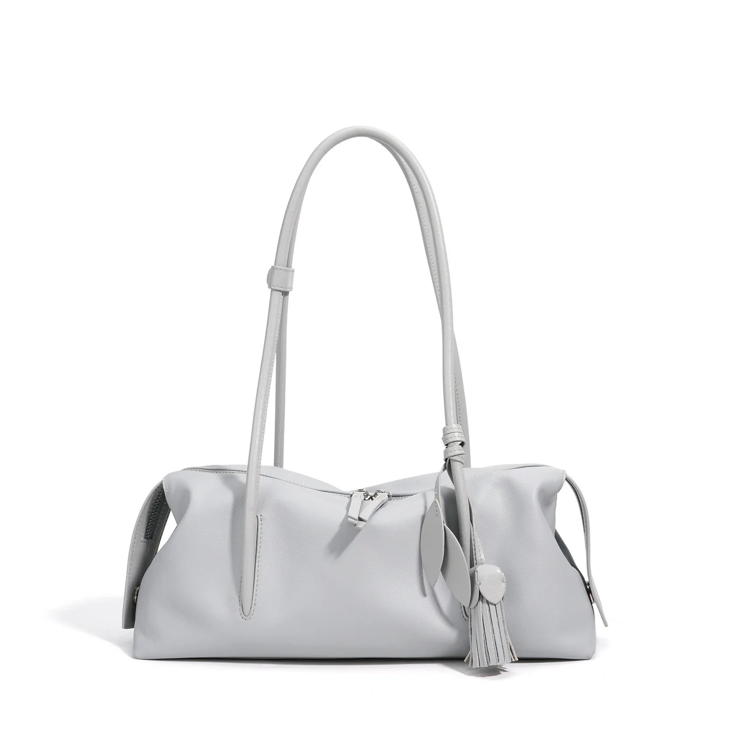 Serene Genuine Leather Elongated Barrel Handbag