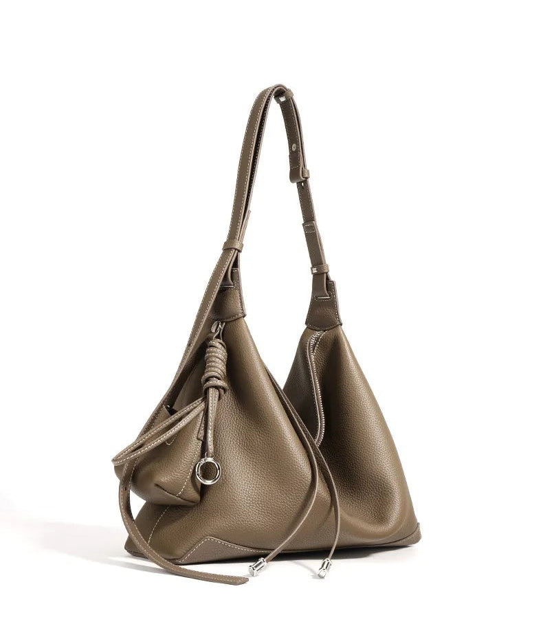Premium Genuine Leather Chic Designer Tote and Small Purse Set