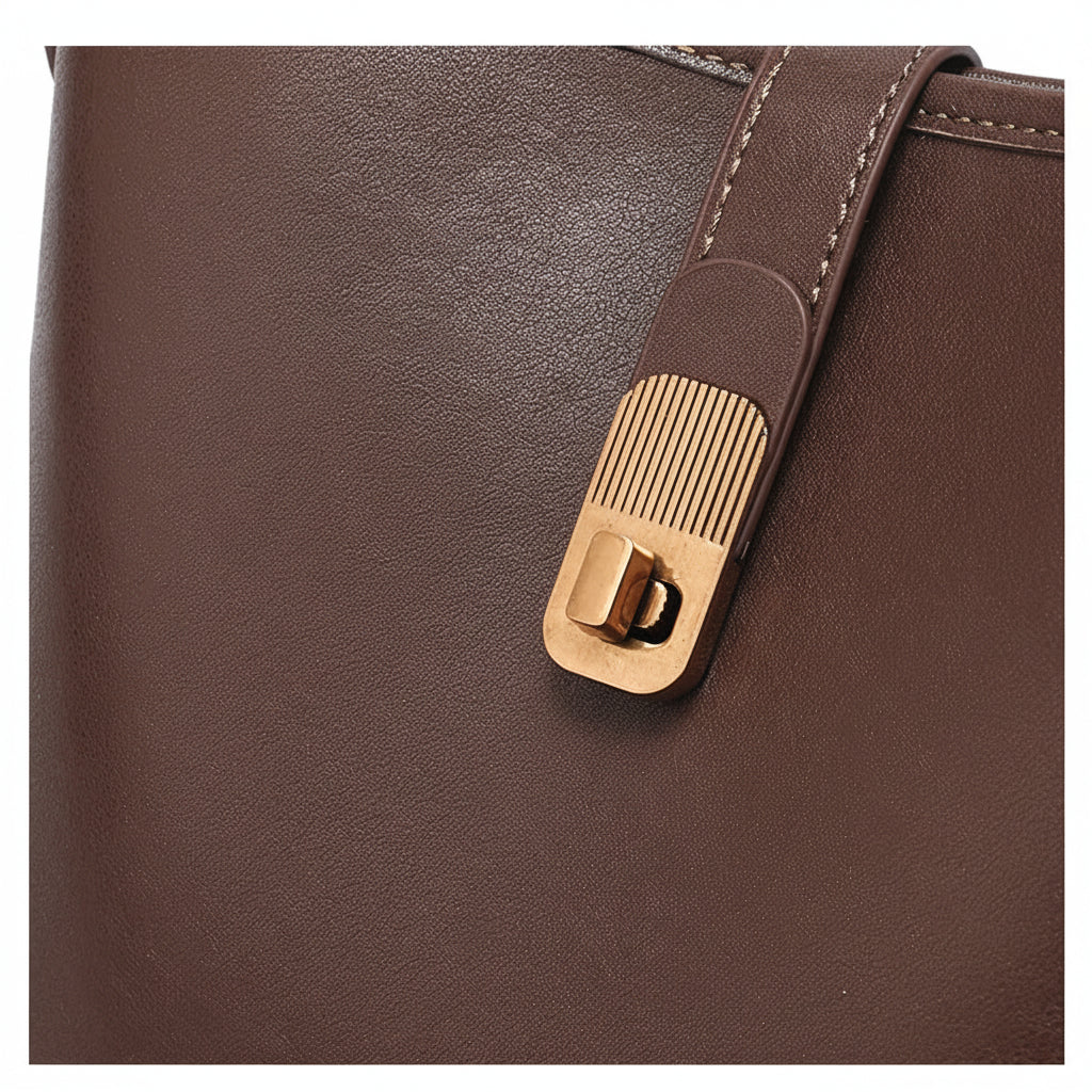 Genuine Leather Luxury Bucket Handbag