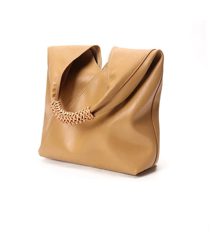 Aura Genuine Leather Asymmetric Sculptural Hobo