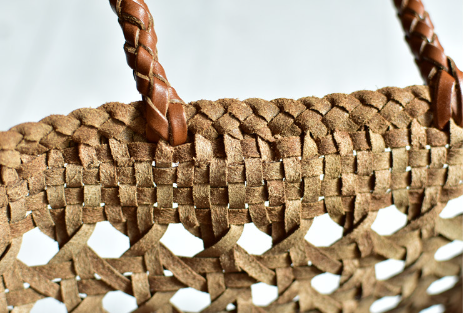 Genuine Leather Woven Beach Basket Bag