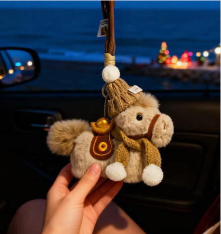 Luxury Pony Plush Keychain Charm