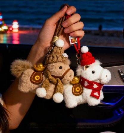 Luxury Pony Plush Keychain Charm