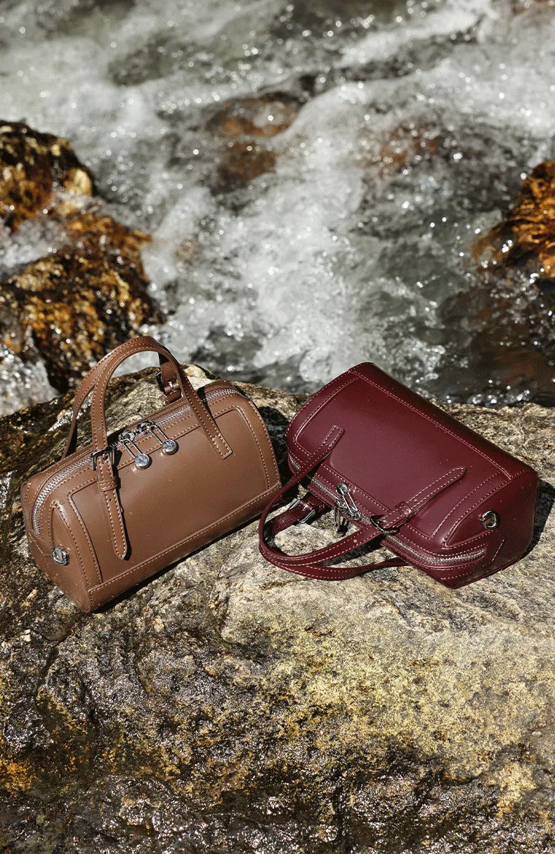 Emperor Genuine Leather Structured Vintage Satchel