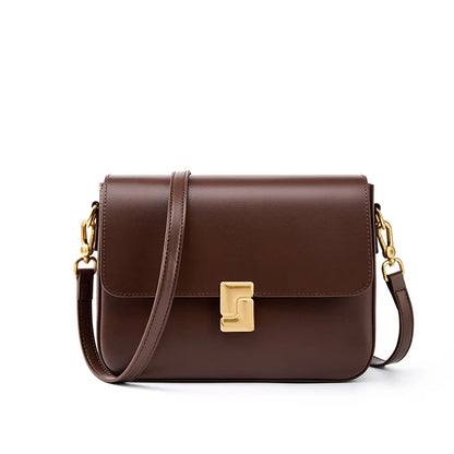 Aura Genuine Leather Luxury Small Square Crossbody Bag