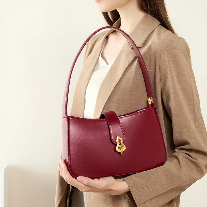 Sovereign Premium Cowhide Elegant Underarm Shoulder Bag