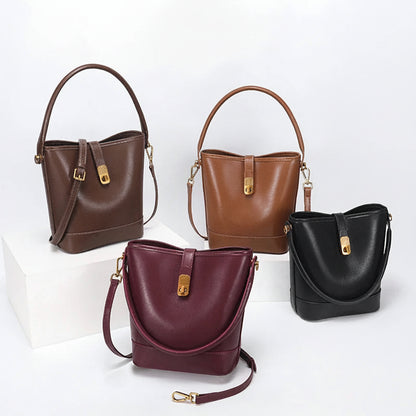 Genuine Leather Luxury Bucket Handbag