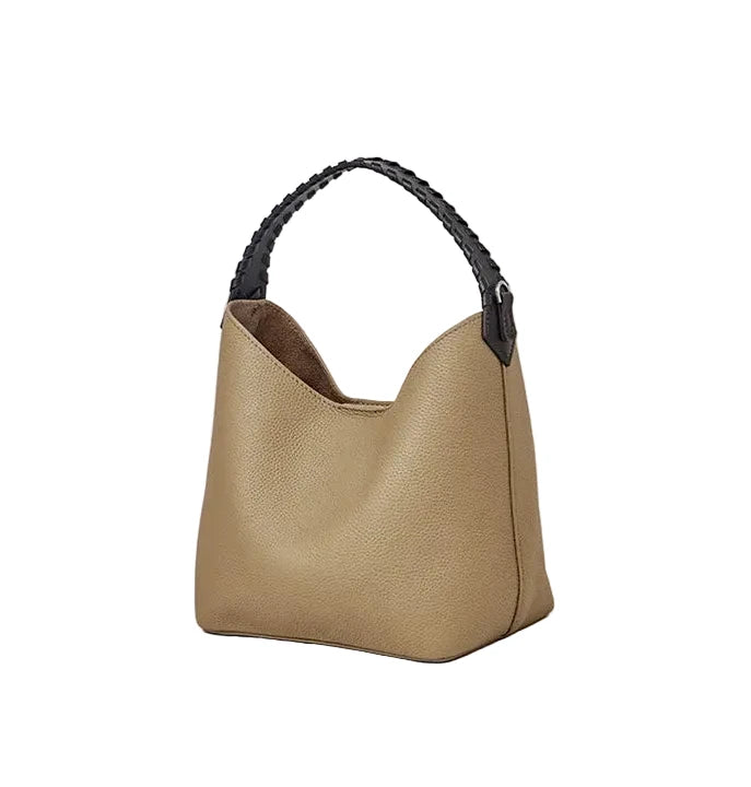 Lyra Artisan Genuine Leather Hand-Woven Accent Tote