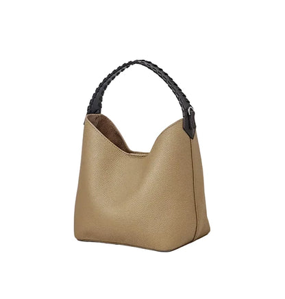 Lyra Artisan Genuine Leather Hand-Woven Accent Tote