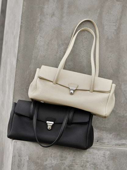 Aura Genuine Leather Lock-Clasp Envelope Bag