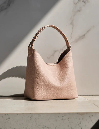Lyra Artisan Genuine Leather Hand-Woven Accent Tote
