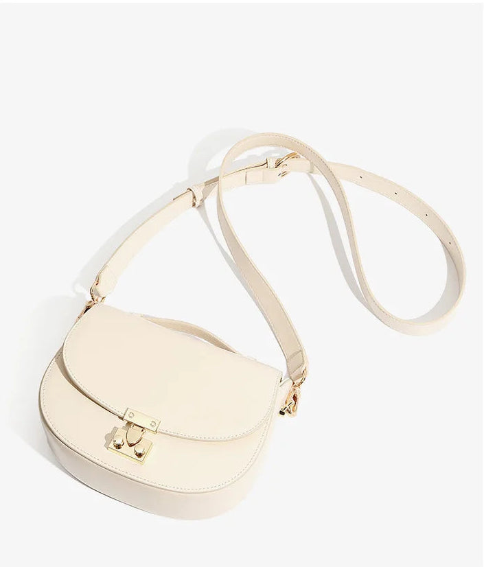 Aura Genuine Leather Top-Handle Saddle Bag