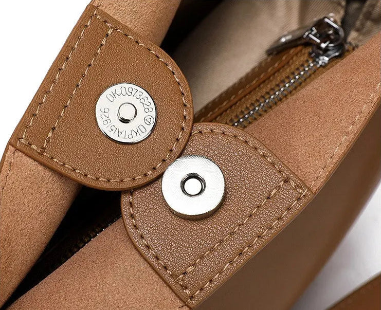 Genuine Leather  Bucket Shoulder Bag