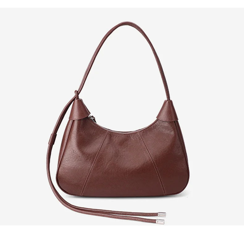 Genuine Leather Vintage Dumpling Shoulder Bag