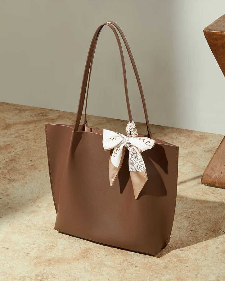 Meridian Genuine Leather Scarf-Accent Tote