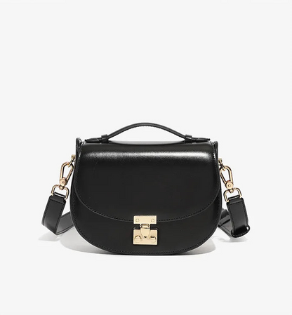 Aura Genuine Leather Top-Handle Saddle Bag